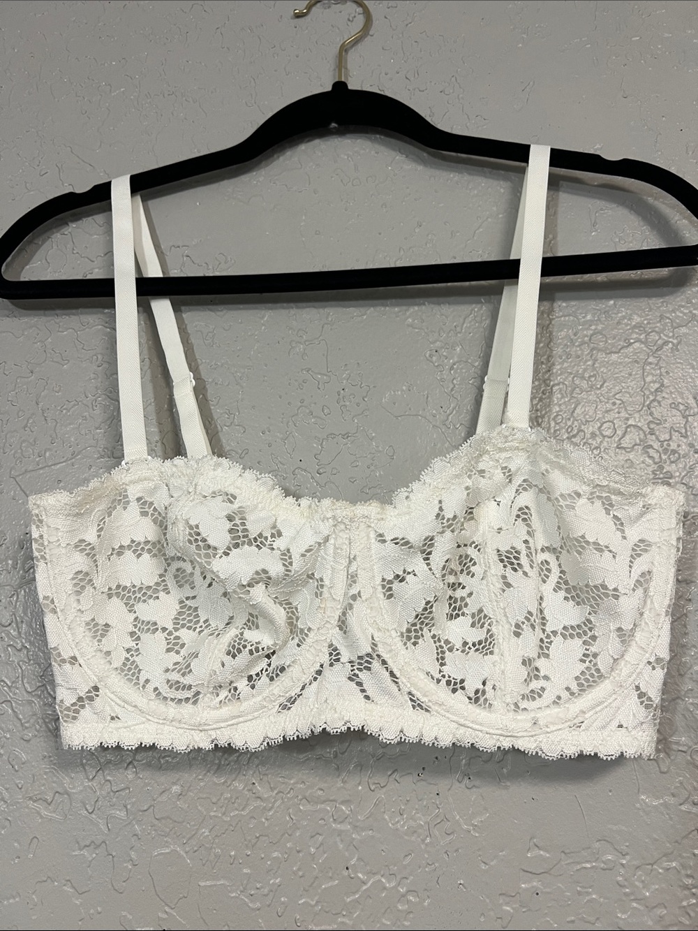 FREE PEOPLE Intimately Bra Underwire Love Letter White 36D Convertible strapless